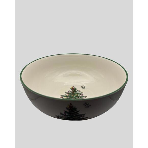 Spode Christmas Tree Santa 10" Large Round Serving Bowl w/Box Holiday Porcelain - Picture 2 of 9